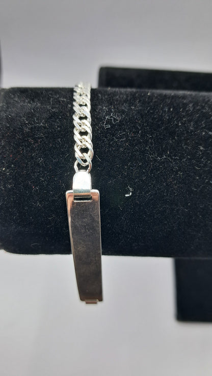 Pulsera Insignia ID Figaro - Plata 925 - Eslabon Sobrepuesto