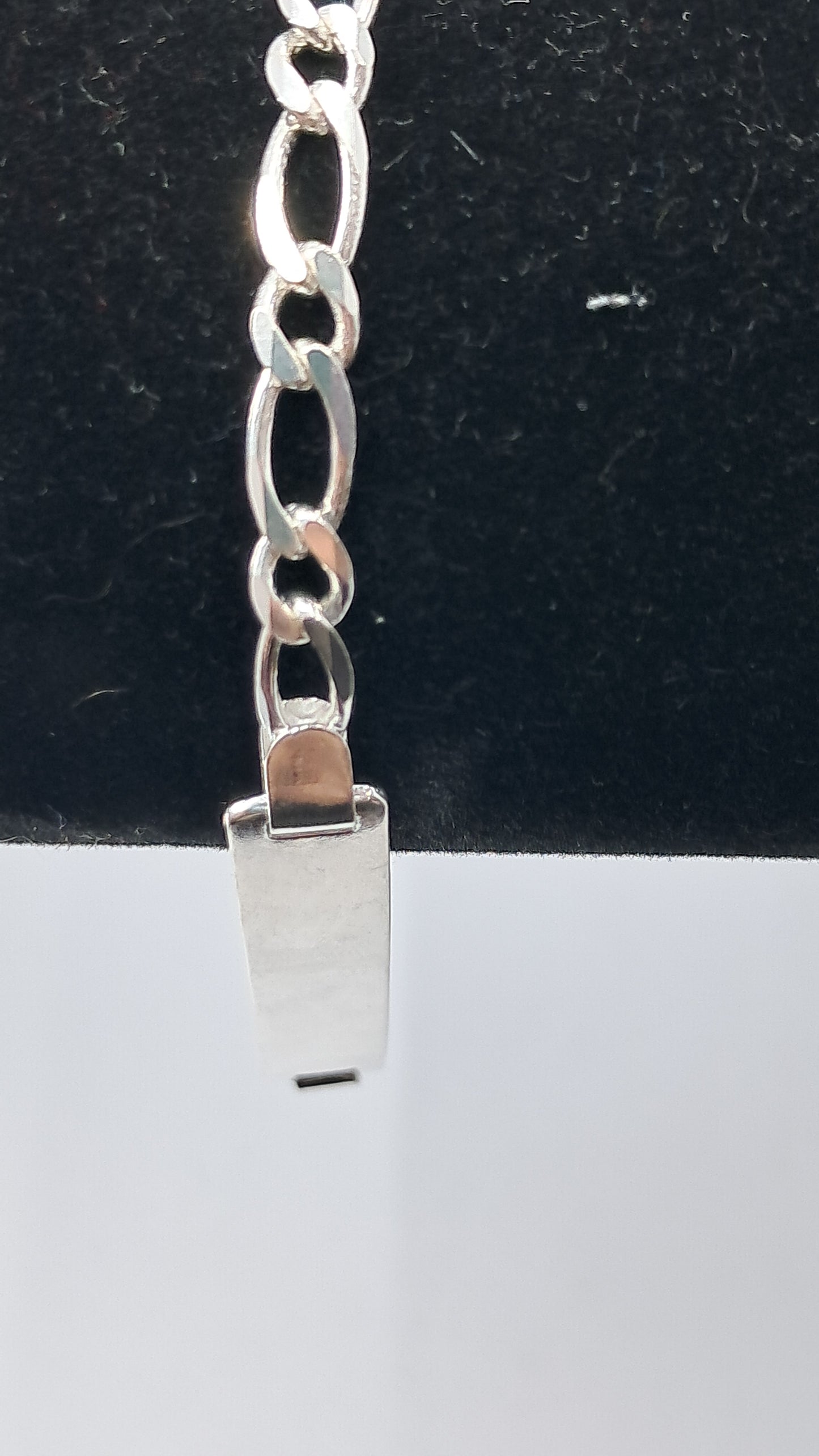 Pulsera Insignia ID Figaro - Plata 925, Eslabones 3:1