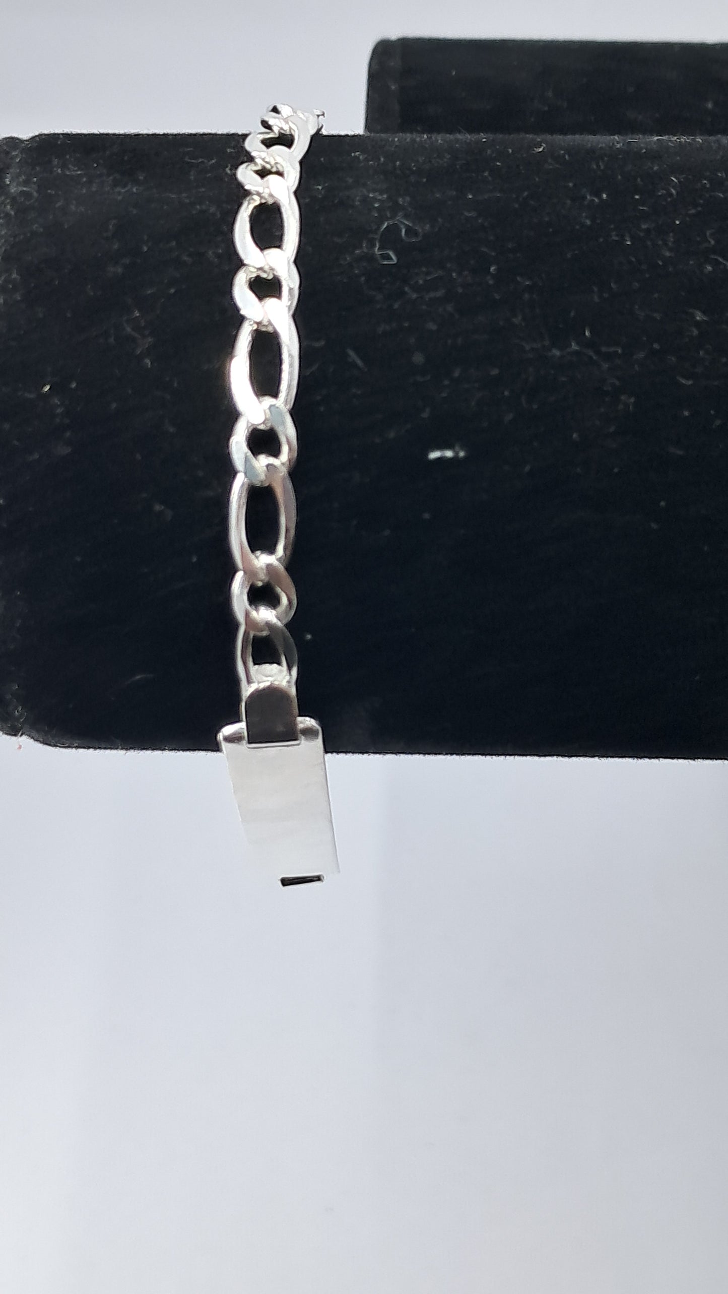 Pulsera Insignia ID Figaro - Plata 925, Eslabones 3:1