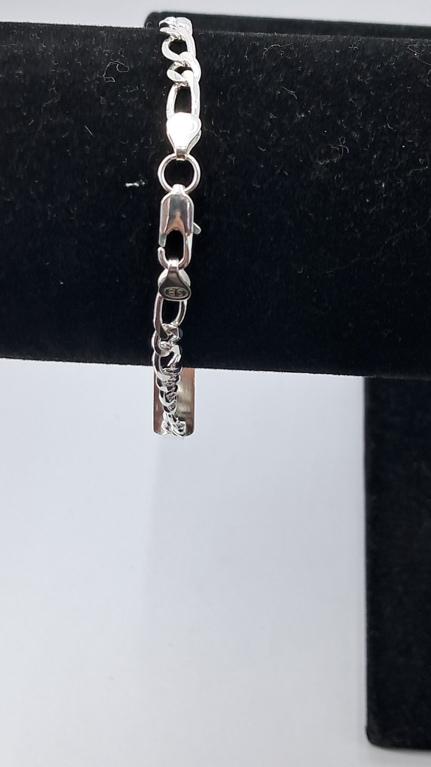 Pulsera Insignia ID Figaro - Plata 925, Eslabones 3:1