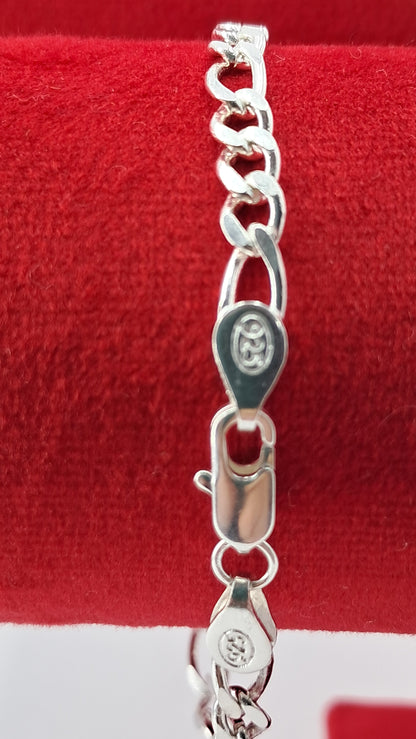 Pulsera Figaro Executive - Plata 925 - 3 mm Ancho - 10.5 cm Largo