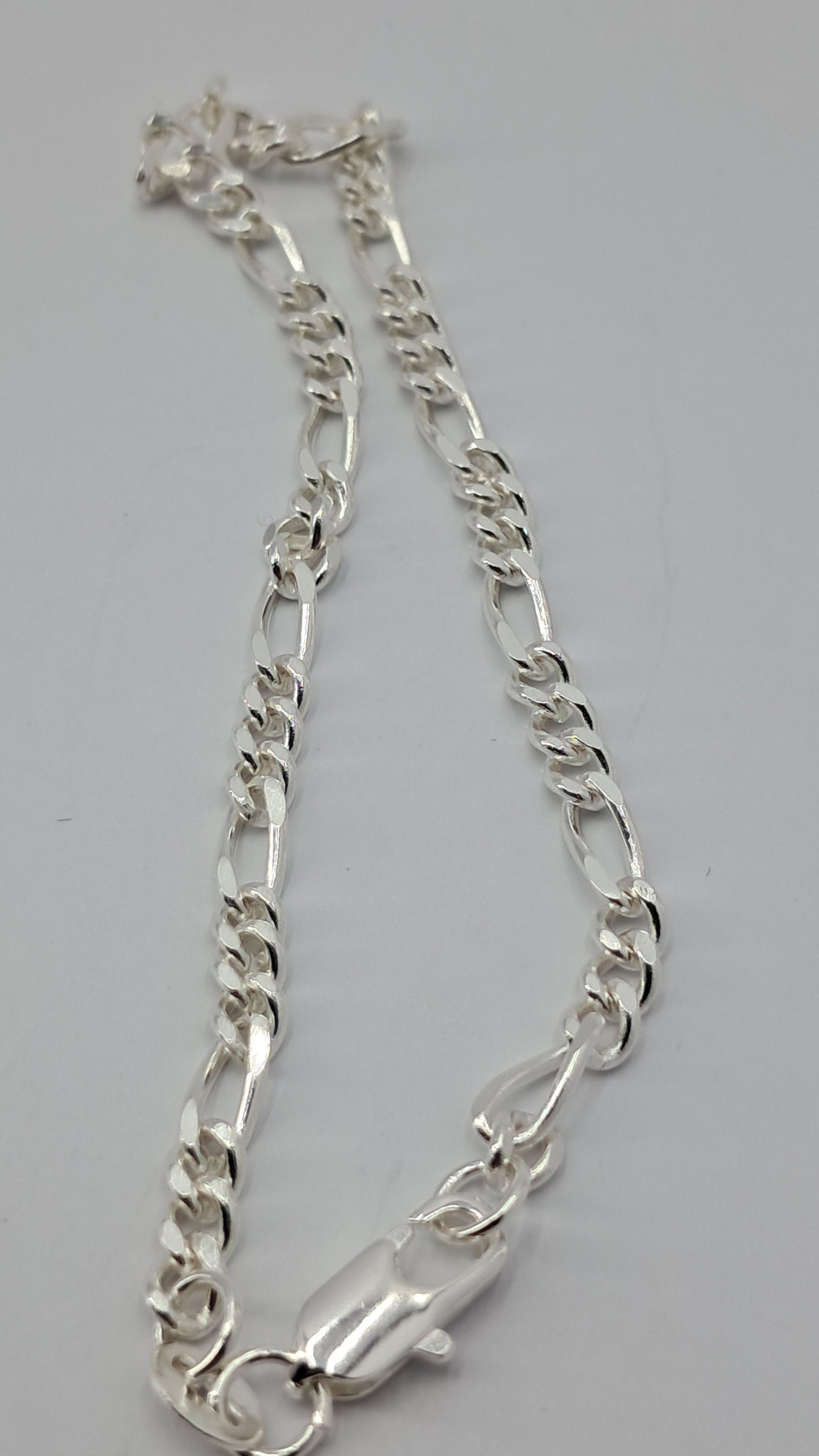 Pulsera Figaro Executive - Plata 925 - 3 mm Ancho - 10.5 cm Largo