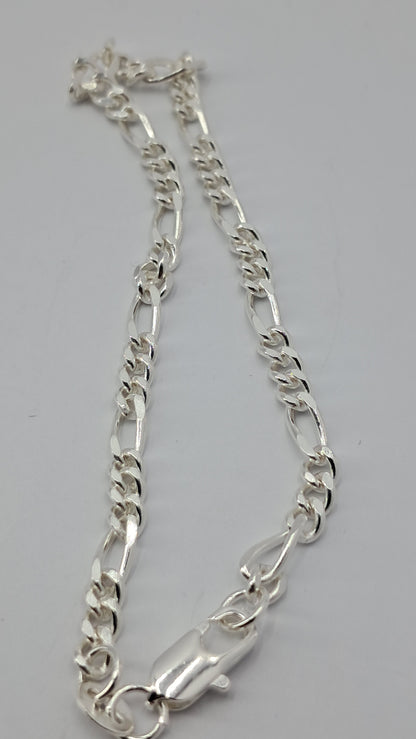 Pulsera Figaro Executive - Plata 925 - 3 mm Ancho - 10.5 cm Largo