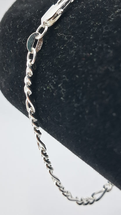 Pulsera Figaro Executive - Plata 925 - 3 mm Ancho - 10.5 cm Largo