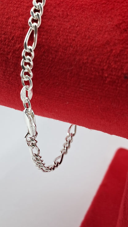 Pulsera Figaro Executive - Plata 925 - 3 mm Ancho - 10.5 cm Largo