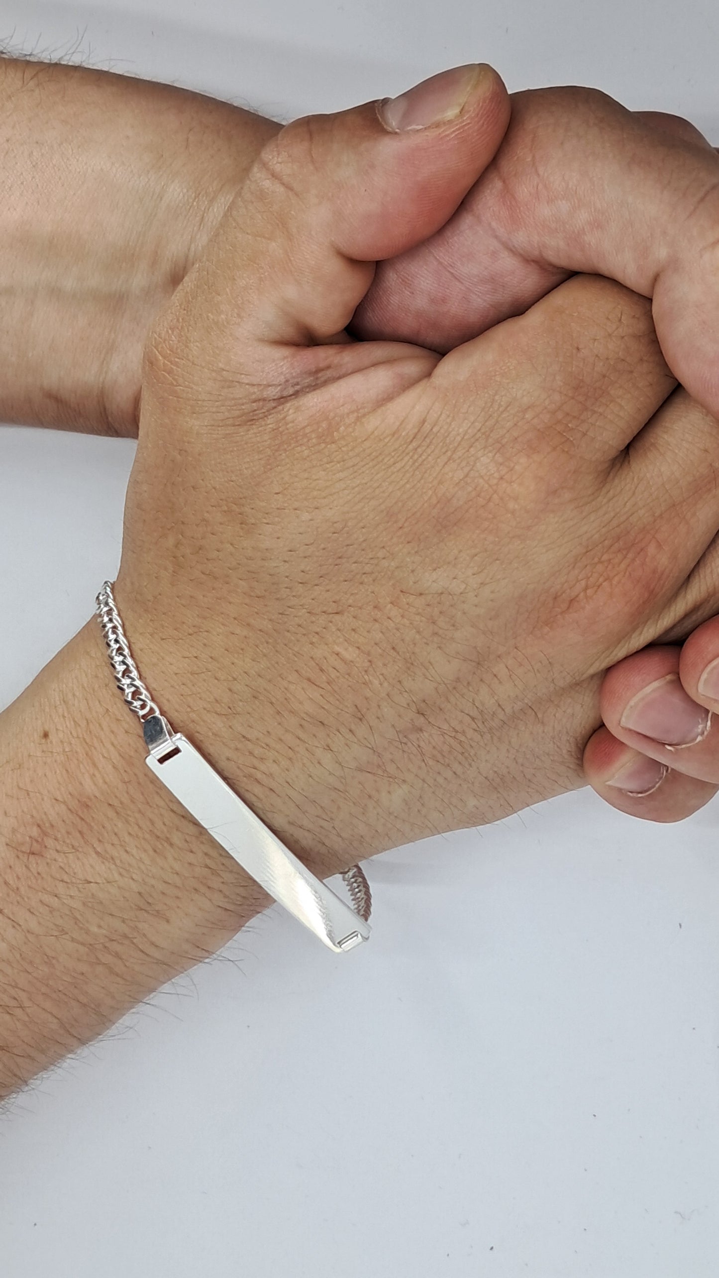 Pulsera Insignia ID Figaro - Plata 925 - Eslabon Sobrepuesto