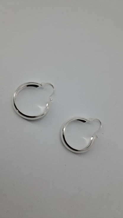 Argollas Luna Llena con Charm - Plata 925