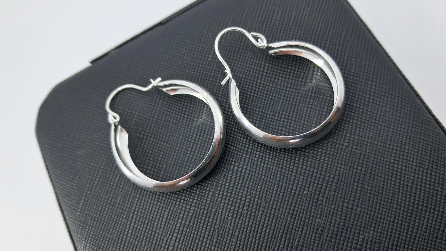 Argollas Luna Llena con Charm - Plata 925