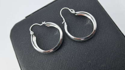 Argollas Luna Llena con Charm - Plata 925