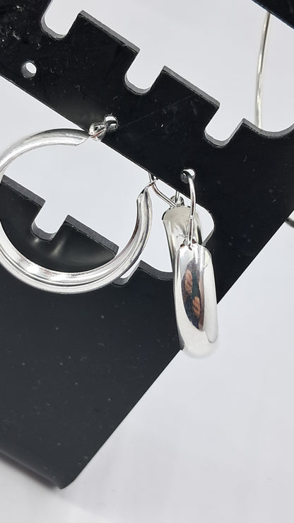 Argollas Luna Llena con Charm - Plata 925