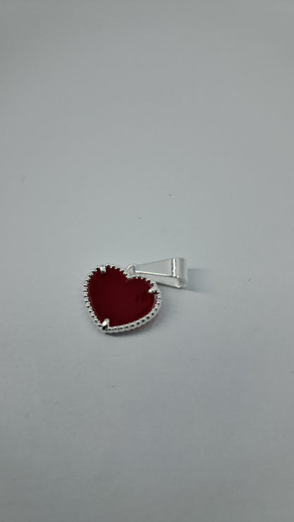 Dije Corazón Rojo Esmaltado – Plata 925 (17 mm)