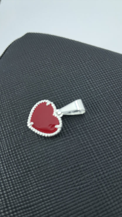 Dije Corazón Rojo Esmaltado – Plata 925 (17 mm)