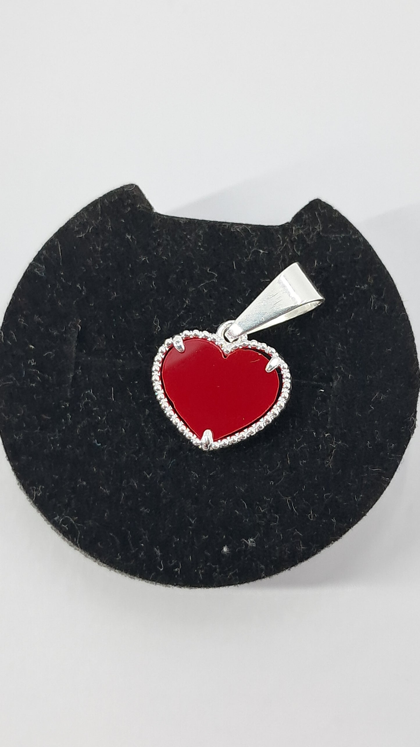 Dije Corazón Rojo Esmaltado – Plata 925 (17 mm)