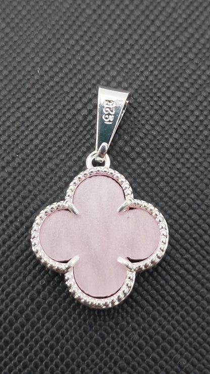 Dije Flor Rosa Nácar – Plata 925 (20 y 24 mm)