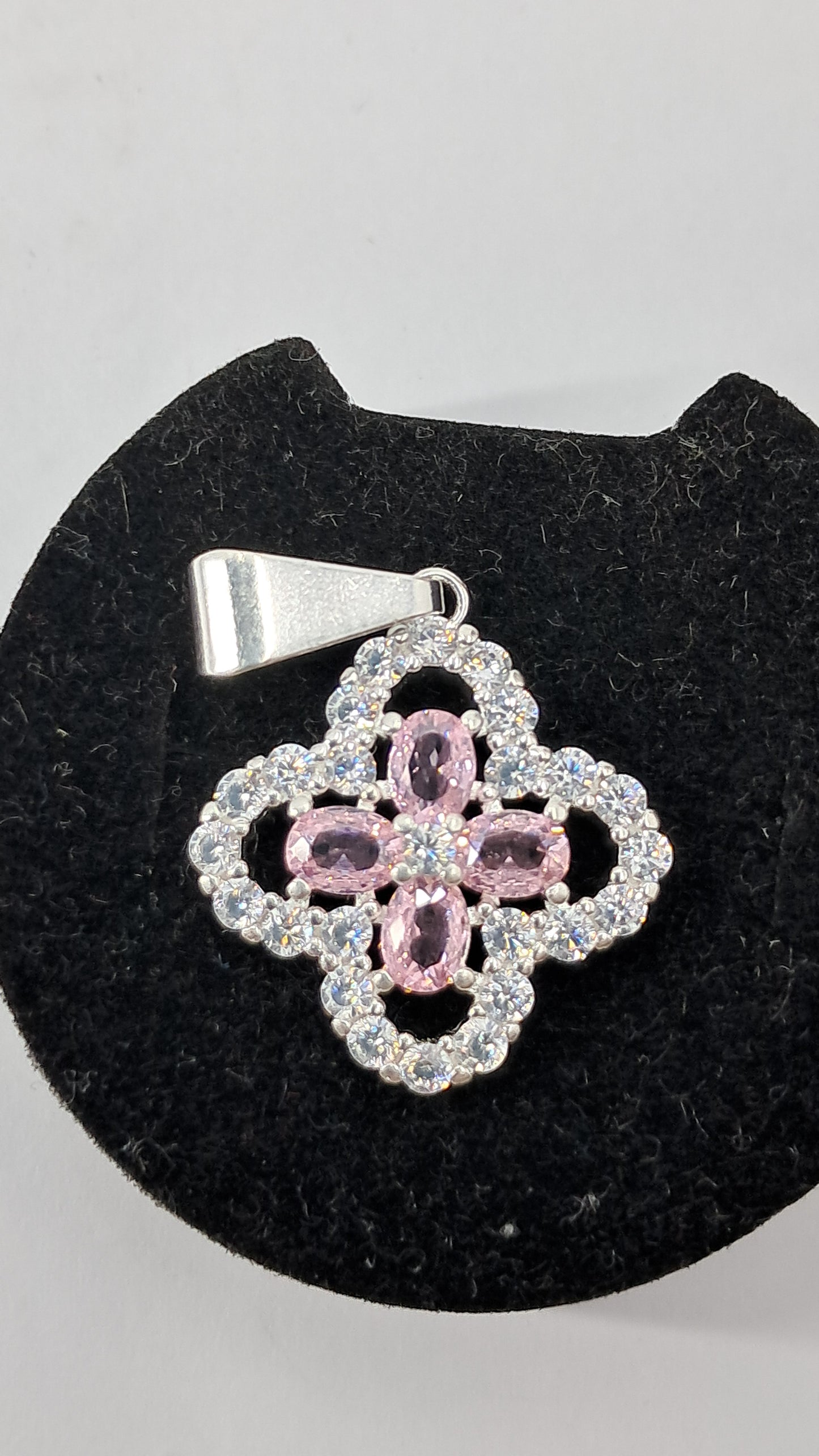 Dije Trébol Rosa Deluxe - Plata 925