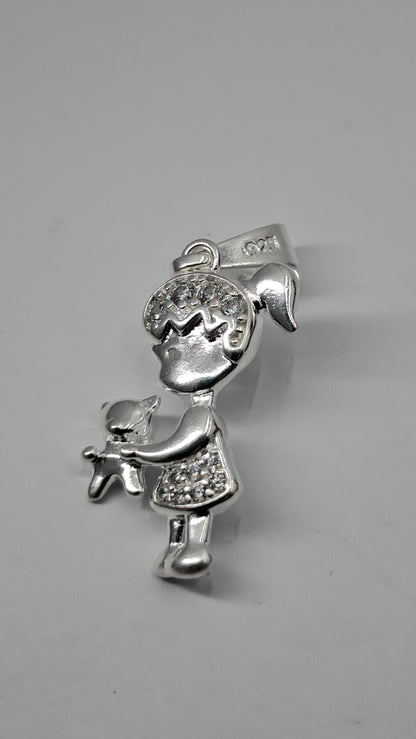 Dije Niña y su Gatito - Plata 925