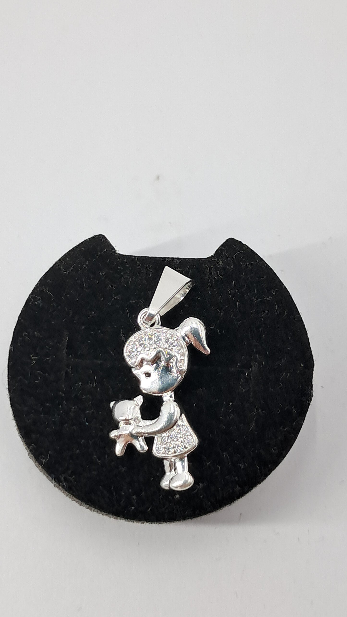 Dije Niña y su Gatito - Plata 925