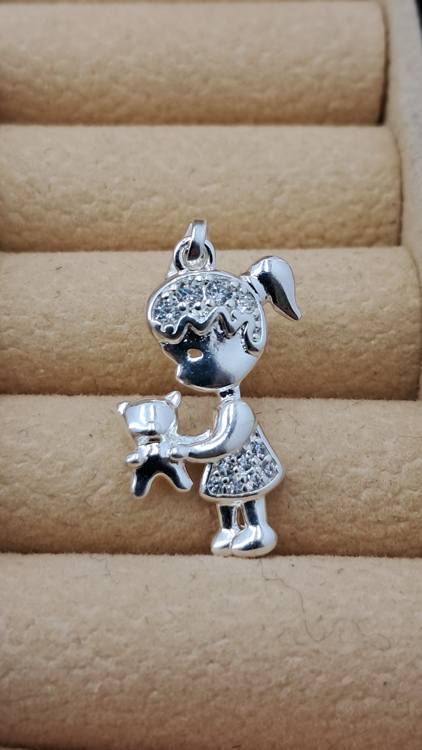 Dije Niña y su Gatito - Plata 925