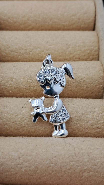 Dije Niña y su Gatito - Plata 925