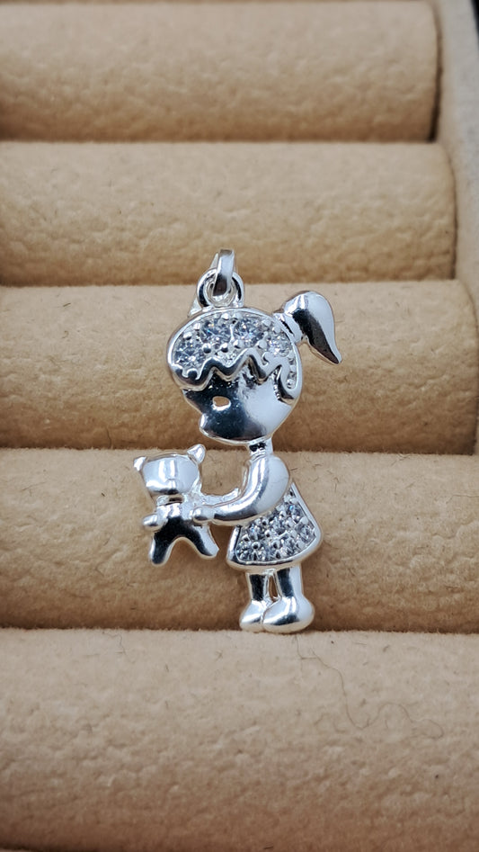 Dije Niña y su Gatito - Plata 925