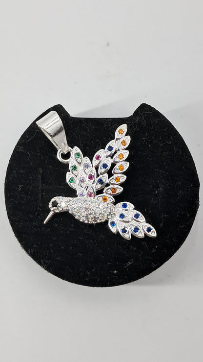 Dije Colibrí Arcoíris Supremo - Plata 925