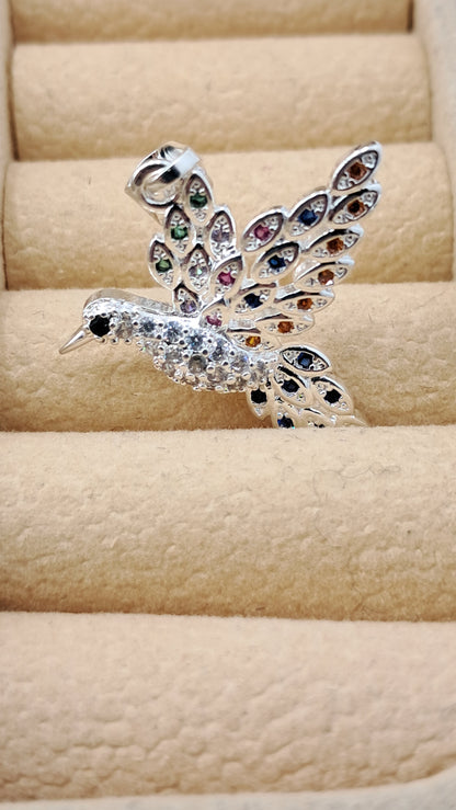 Dije Colibrí Arcoíris Supremo - Plata 925