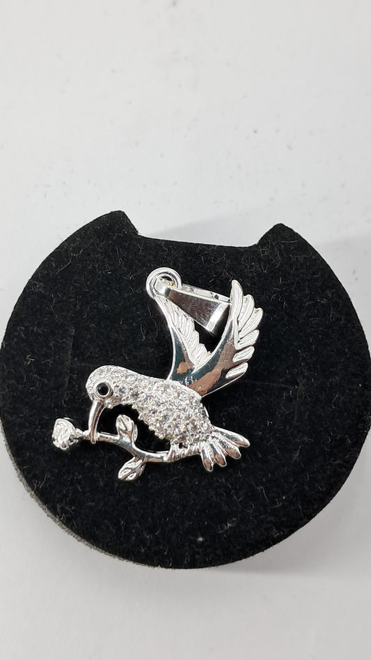 Dije Colibrí Brillante Deluxe - Plata 925