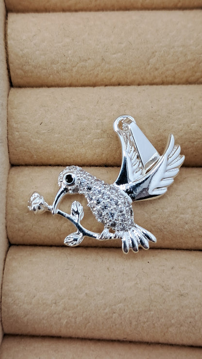 Dije Colibrí Brillante Deluxe - Plata 925