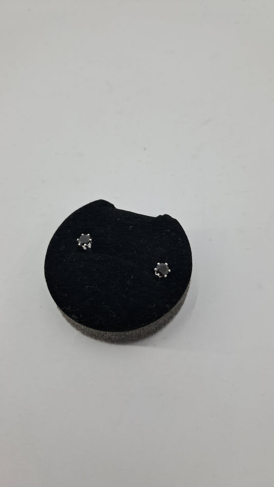 Aros Stardust Noir Negros – Plata 925