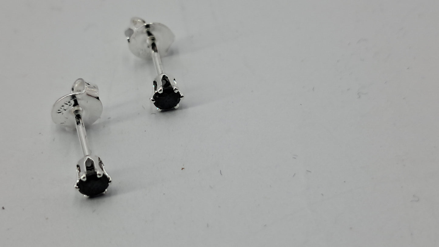 Aros Stardust Noir Negros – Plata 925