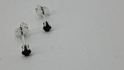 Aros Stardust Noir Negros – Plata 925