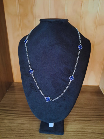 Collar “Trébol Azul Zafiro”