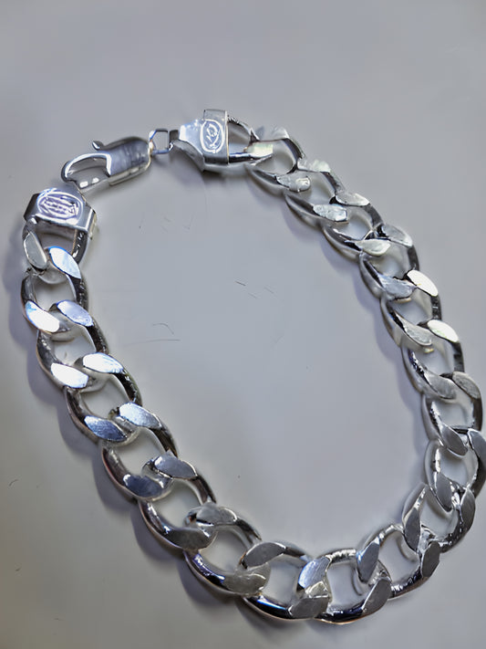 Pulsera Cubana de Plata 925 para Hombre – 20 cm | 28,4 g