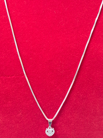 Collar Corazón Circones en Plata 925