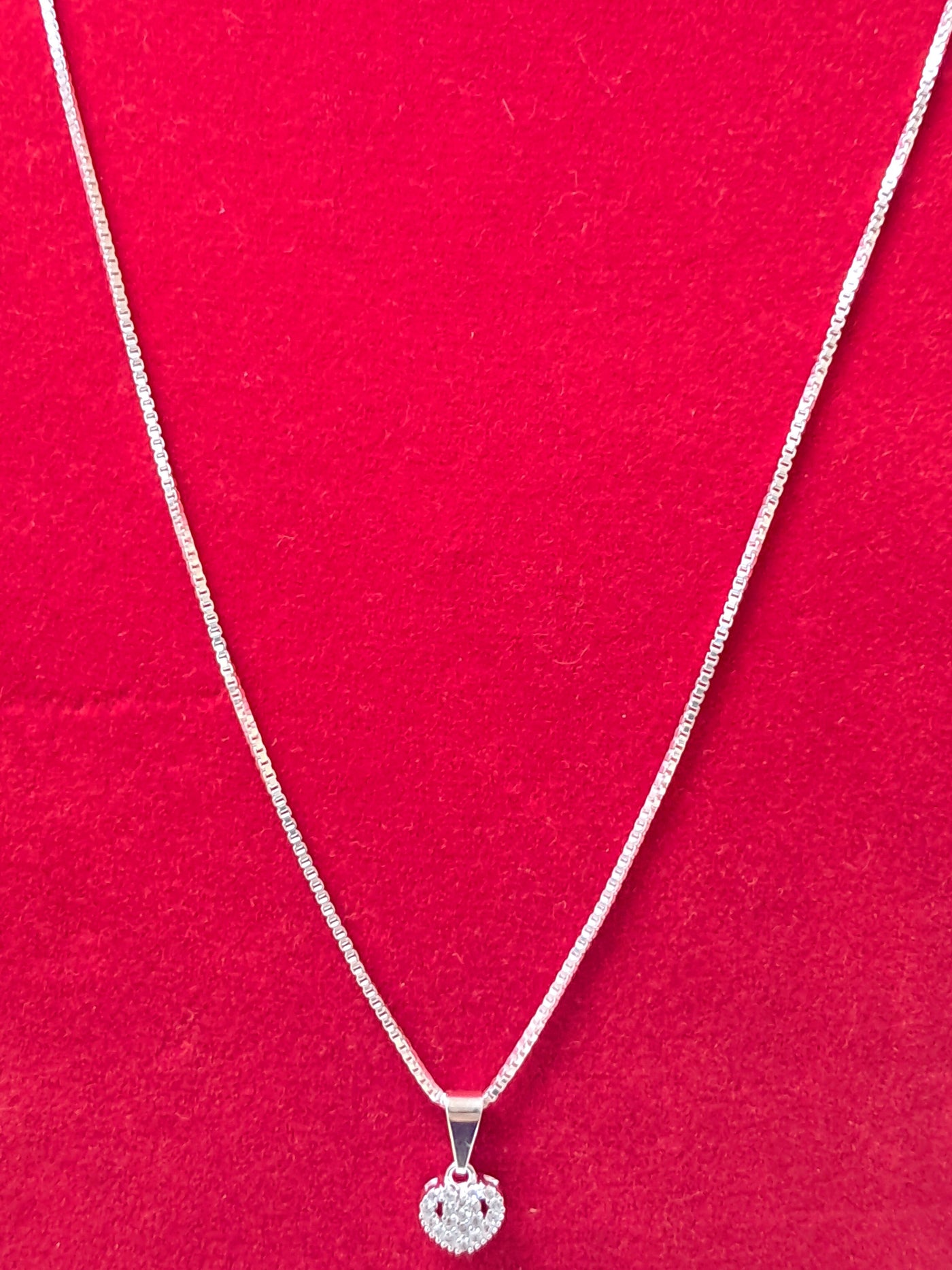 Collar Corazón Circones en Plata 925