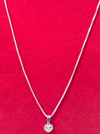 Collar Corazón Circones en Plata 925
