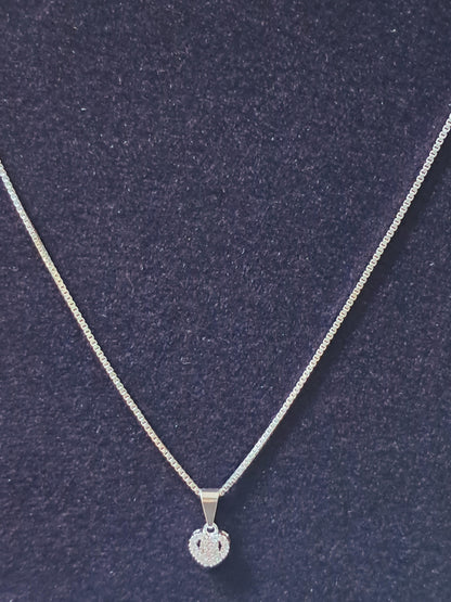 Collar Corazón Circones en Plata 925