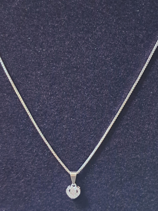 Collar Corazón Circones en Plata 925