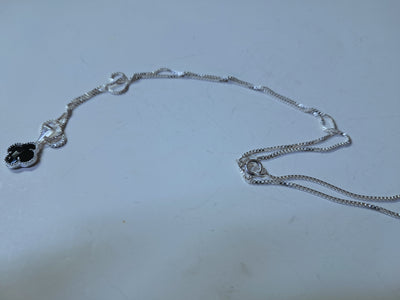 Collar Trébol Negro en Plata 925