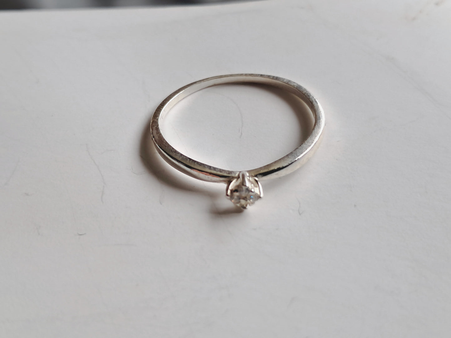 Anillo Plata Solitario con Circonita
