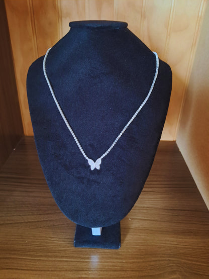 Collar Plata 925 — Colgante Mariposa con Circonitas
