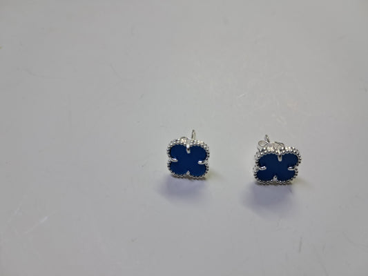 Aros trébol azul oscuro