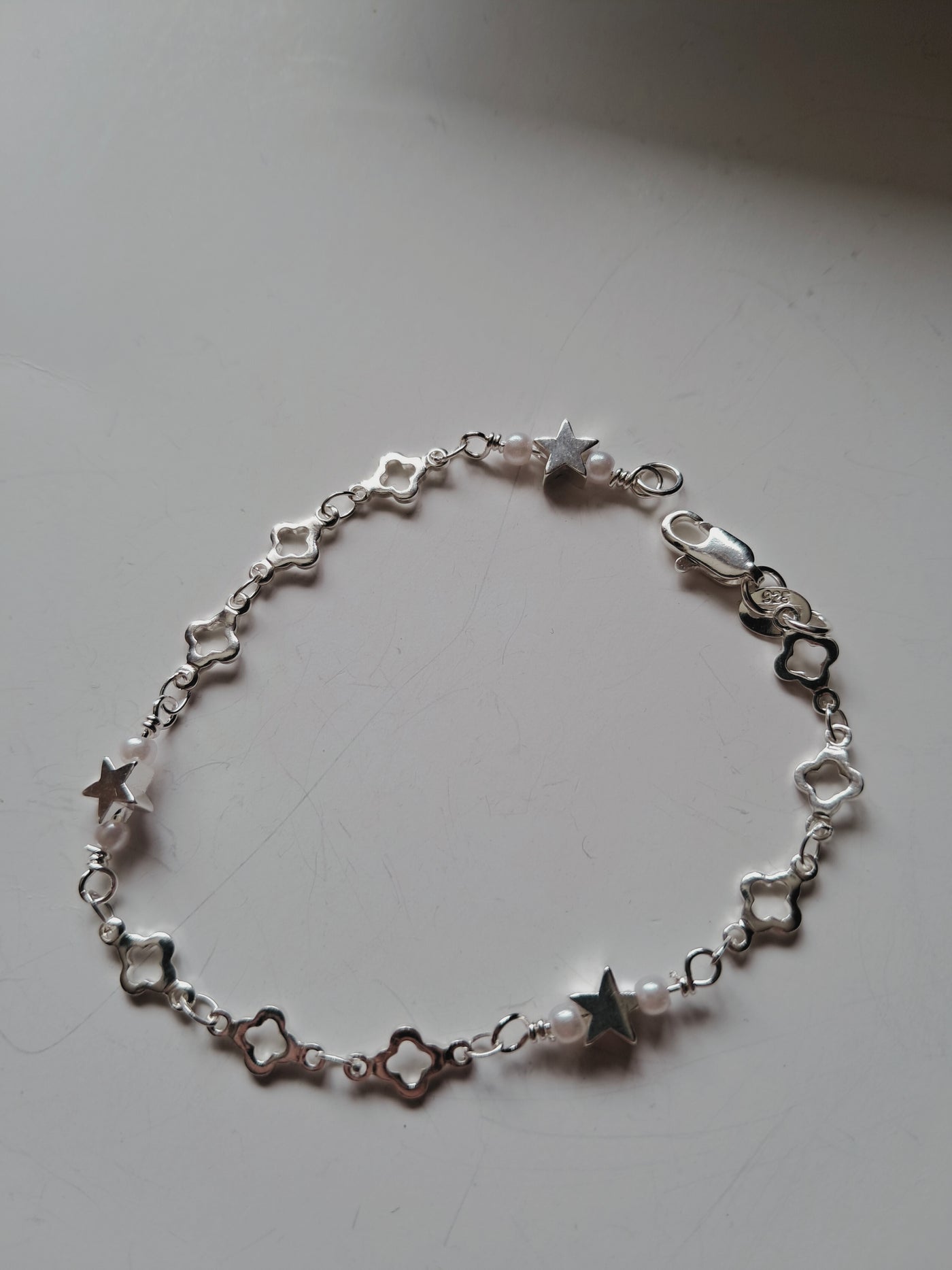 Pulsera Estrellas y Tréboles en Plata 925