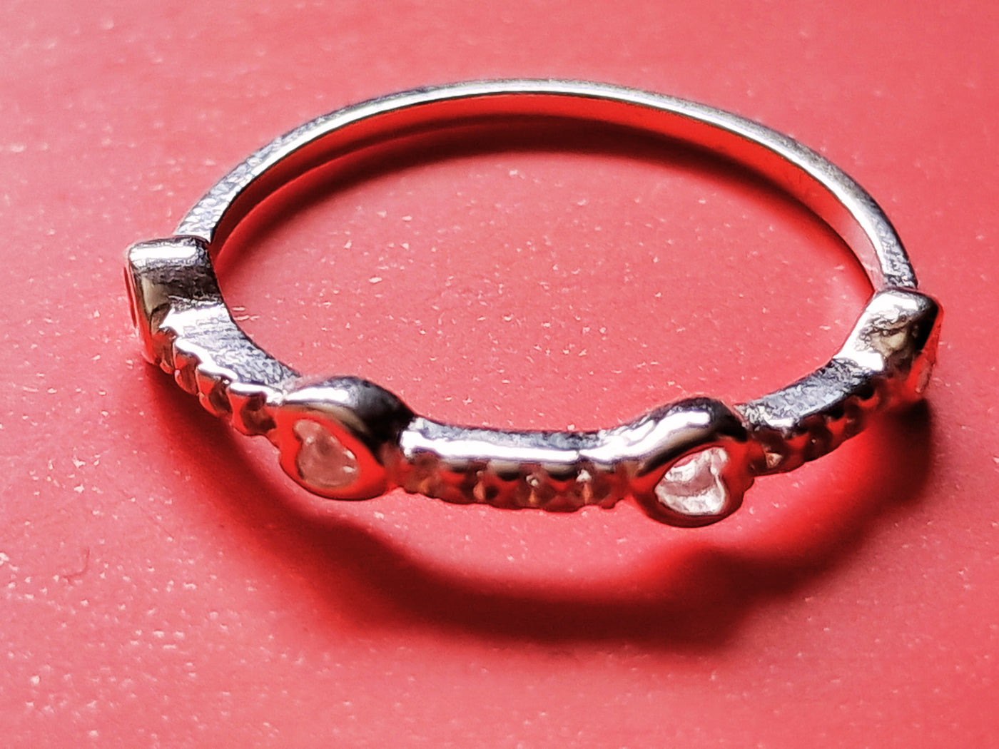 Anillo Plata Corazones Calados