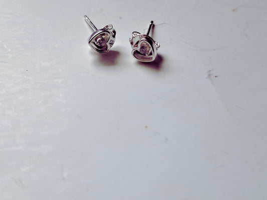 Aretes Corazón con Zircon Plata 925