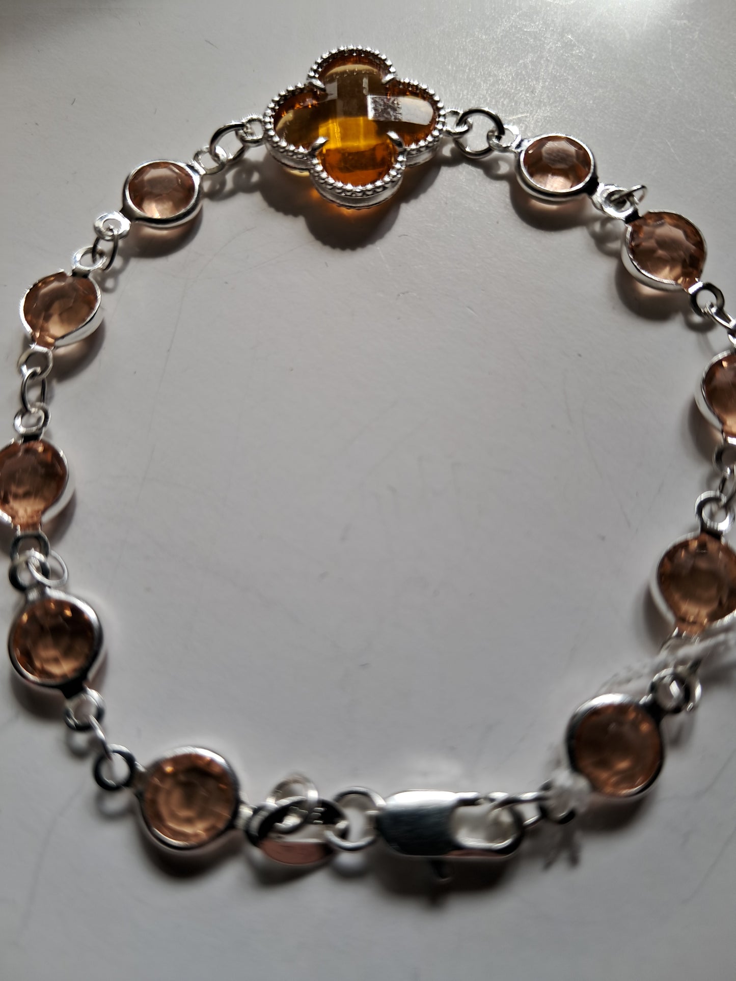 Pulsera de Mujer con Cuarzo Citrino en Plata 925