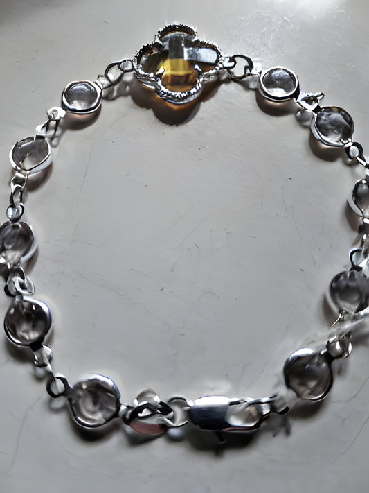 Pulsera de Mujer con Cuarzo Citrino en Plata 925