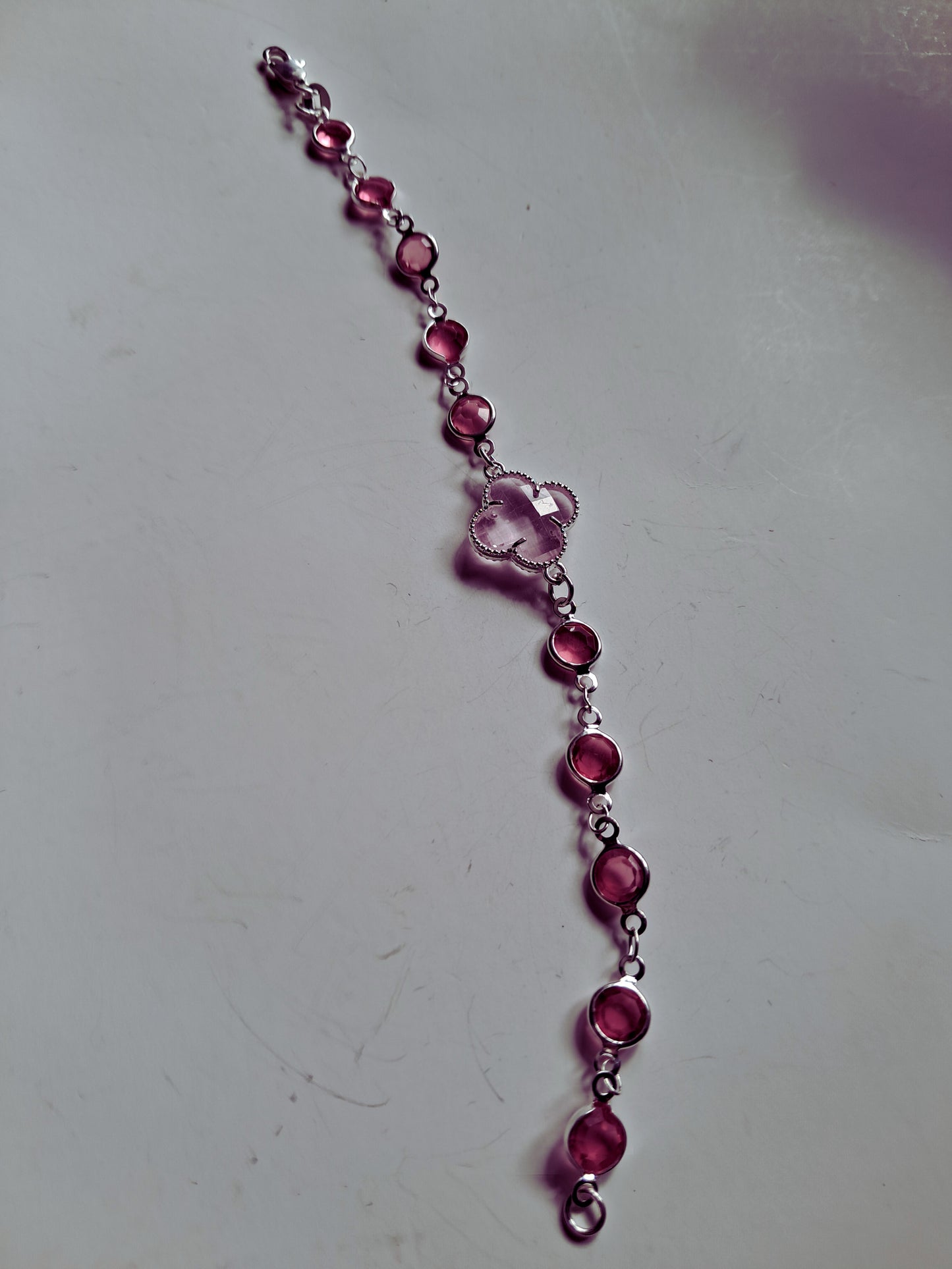 Pulsera de Mujer en Plata 925 con Cuarzo Rosa